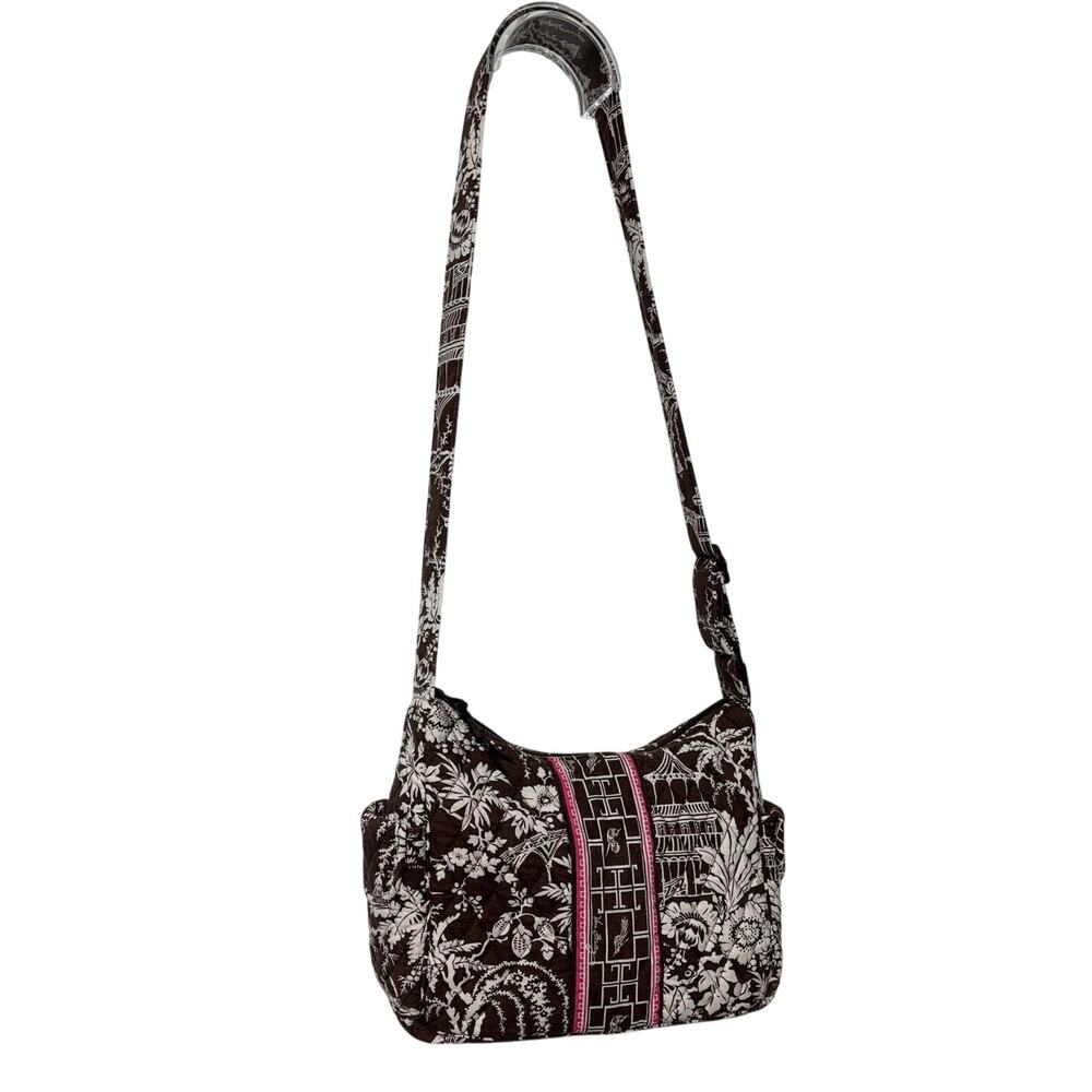 VERA BRADLEY Imperial Toile/Imperial Birds Brown & Pink Crossbody Shoulder Bag